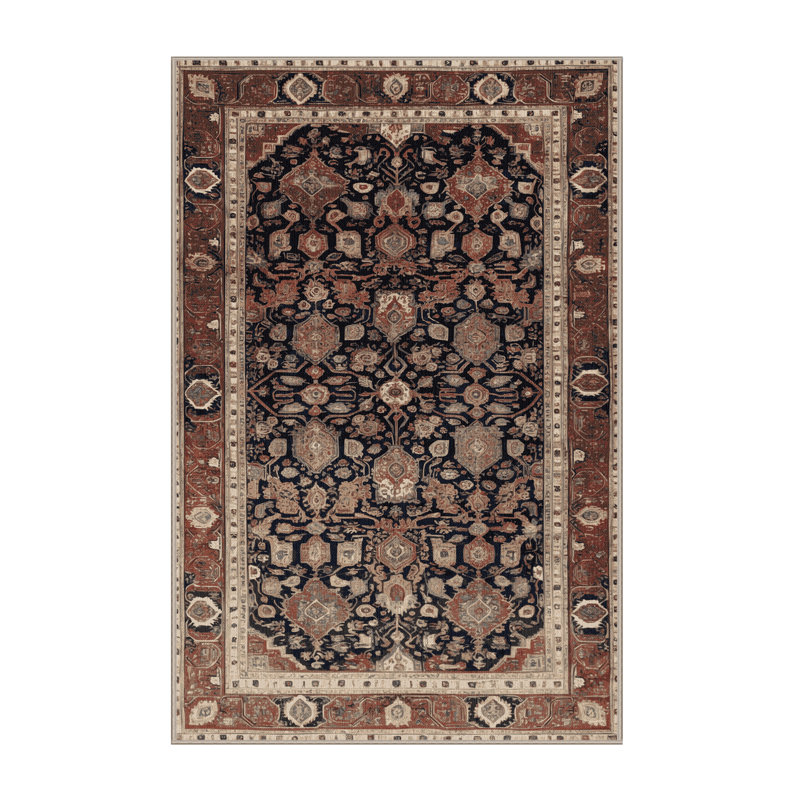 Tapis brun lavable à la machine, Rectangle 7 pi x 10 pi
