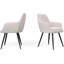 Chaise d'appoint rembourrée de style Mid-Century beige avec dossier capitonné, ensemble de 2-130933895