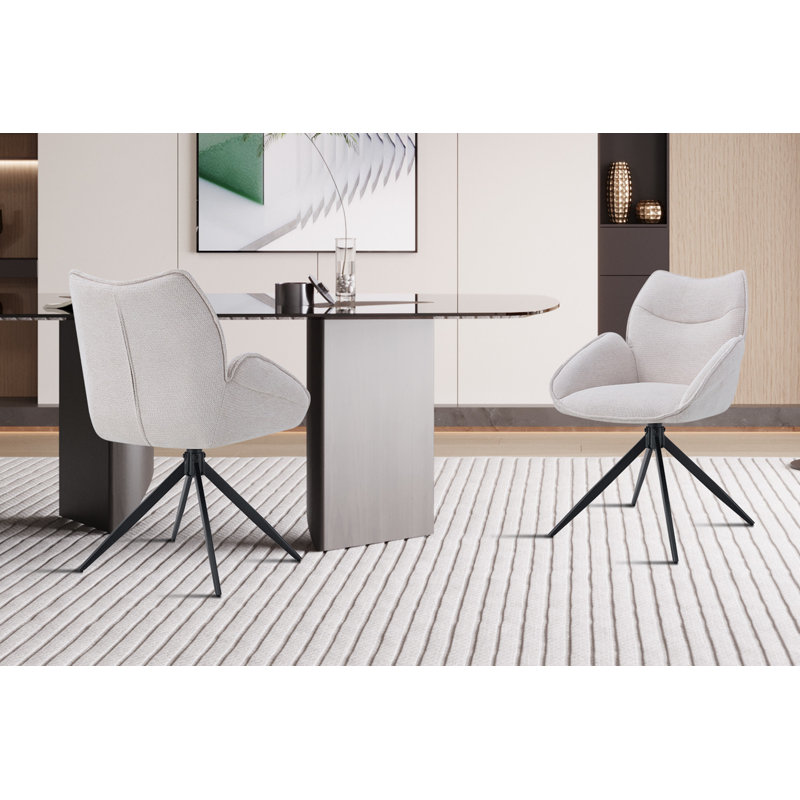 Vail 50.5cm H Upholstered Metal Side Chair, Beige