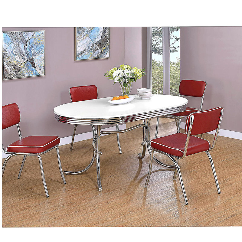 Chaises d'appoint rembourrées rouges et chromées (ensemble de 2)