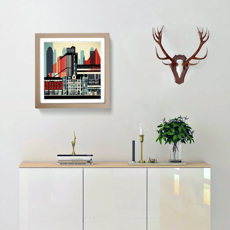 City Of Manchester Constructivism No.1 - Framed Print, Oak