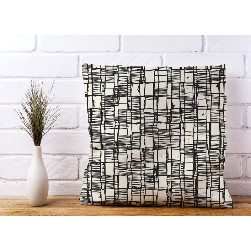 Elice IRREGULAR SKETCHED BLOCK TEXTURED Abstract Square Throw Cushion