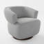 Fauteuil d'appoint pivotant gris 32 po 32 po, fauteuil club surdimensionné 360 ° entièrement assemblé