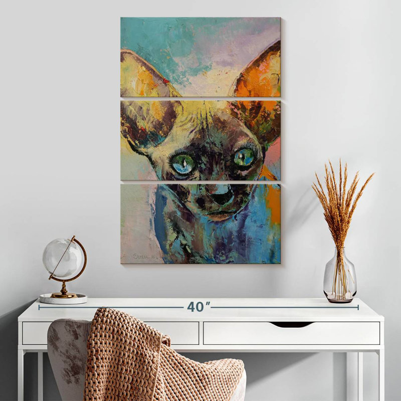 Portrait de chat Brampt Sphynx, H 32 po x l 20 po