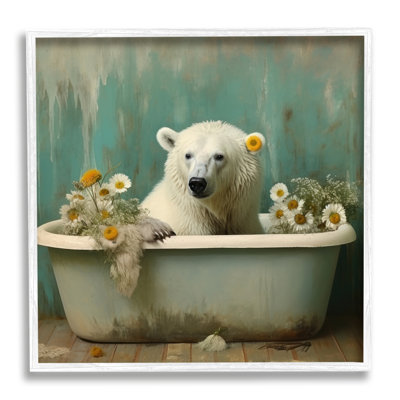 Ours polaire, art de la giclée encadrée par Lazar Studio