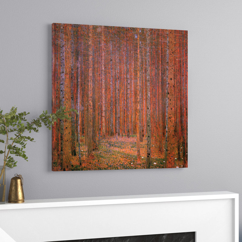 Fir Forest I by Gustav Klimt - Painting on Canvas, 93.98 cm H x 93.98 cm W x 3.175 cm D, No Frame
