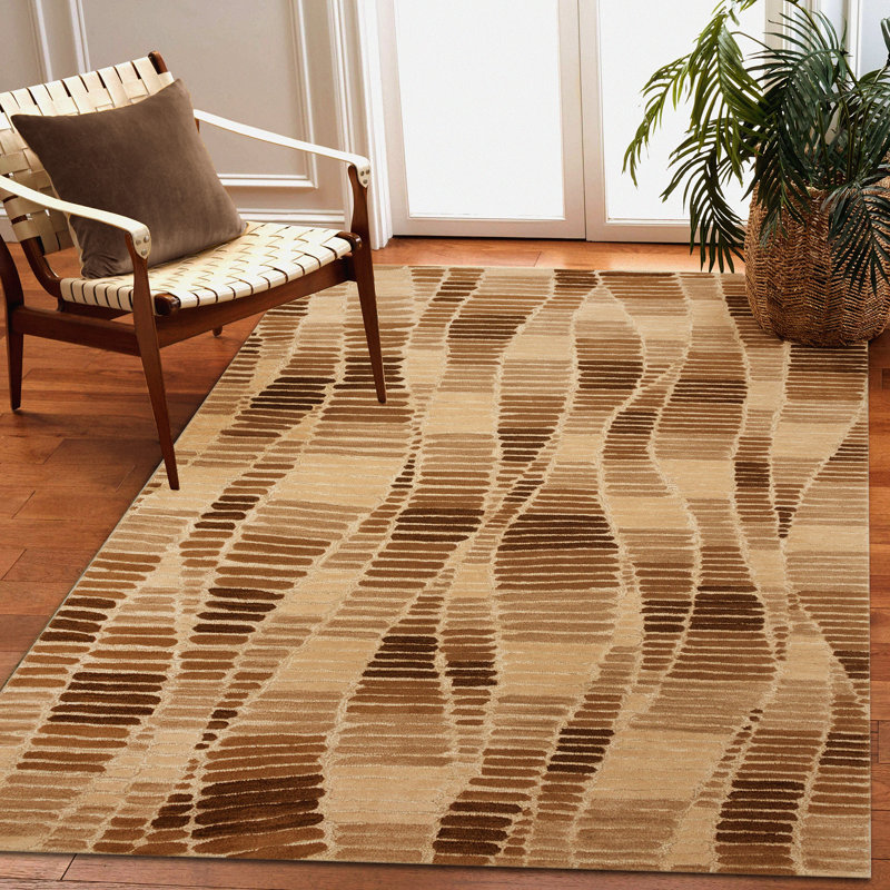 Tapis d'intérieur à rayures ombrées Gordy, Rectangle 3 pi 6 po x 5 pi 6 po