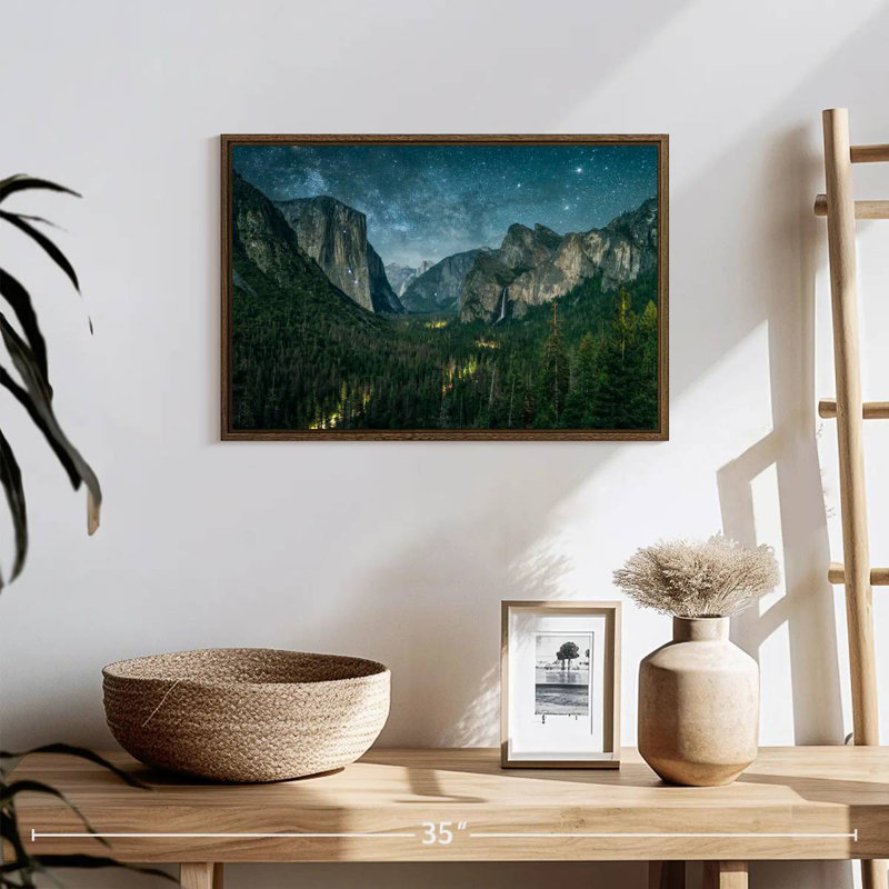 Yosemite, 19 po x 13 po, Cadre flottant en noyer
