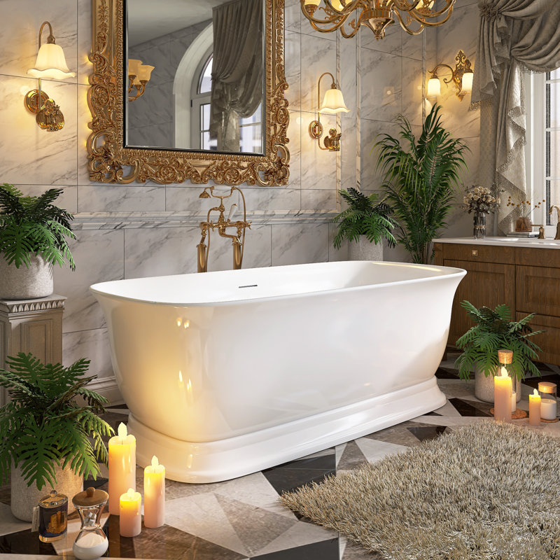 Baignoire de trempage autoportante en acrylique 59 po. X 31,5 po.