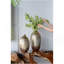Vase en aluminium 8,5 x 8,5 x 18,5 ", stries dorées