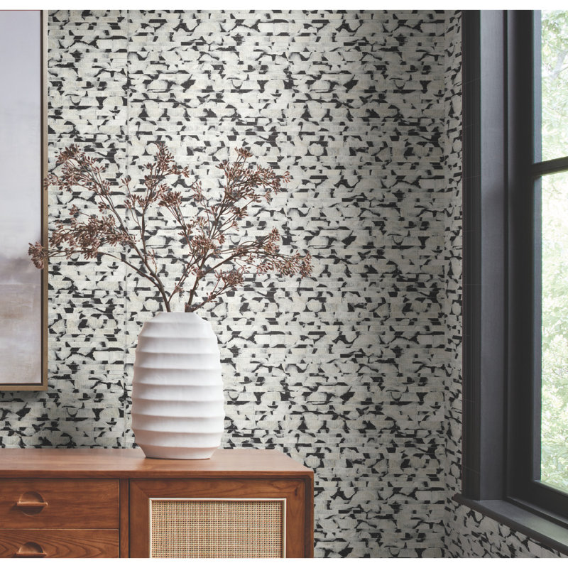Capiz Offering Abstract Wallpaper Double Roll, Black/White
