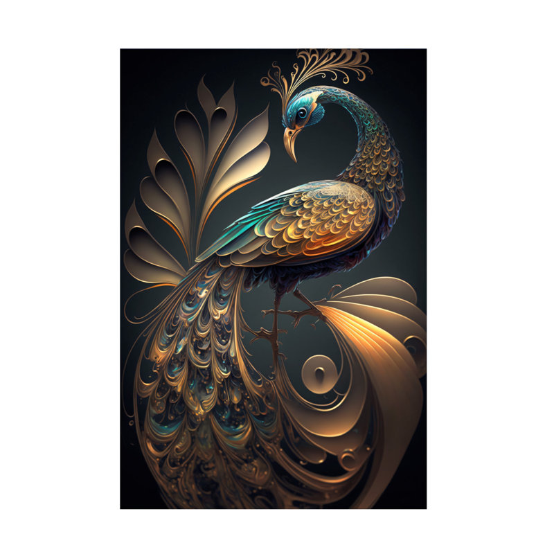 Art sur toile 33, Ray Heere Proud Peacocks, H 47 po x l 30 po x P 2 po