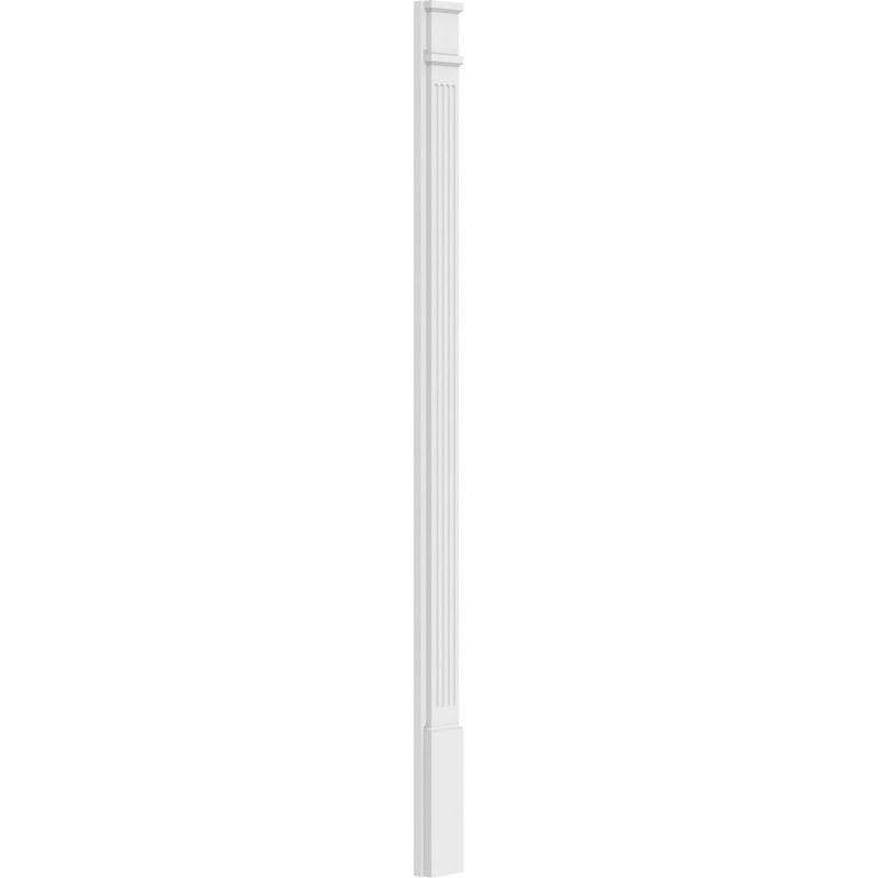 Fluted PVC Pilaster (Pair), 5", 82", Decorative Capital & Base
