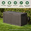 VonHaus 117cm W 270L Polypropylene Plastic Lockable Deck Box with Wheels in Grey
