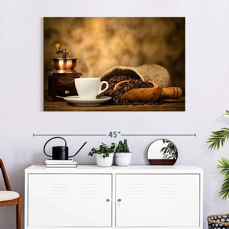 Impression sur toile Rustic Coffee, H 26 po x l 39 po x P 1,25 po