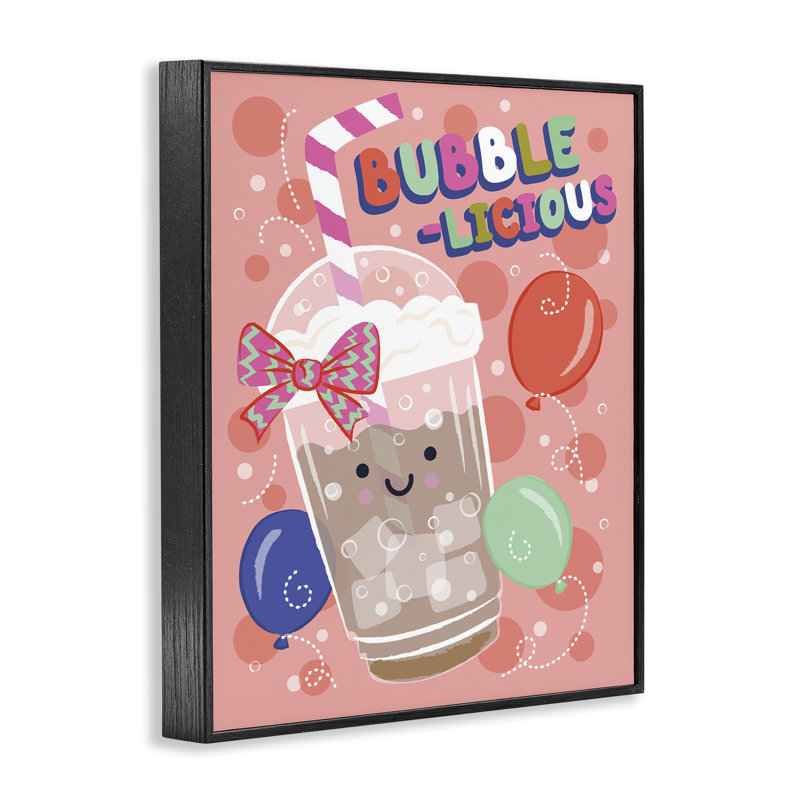 Illustration de giclée à bulles, thé par Lisa Perry White, H 14 po x l 11 po, Giclée encadrée noir minuit