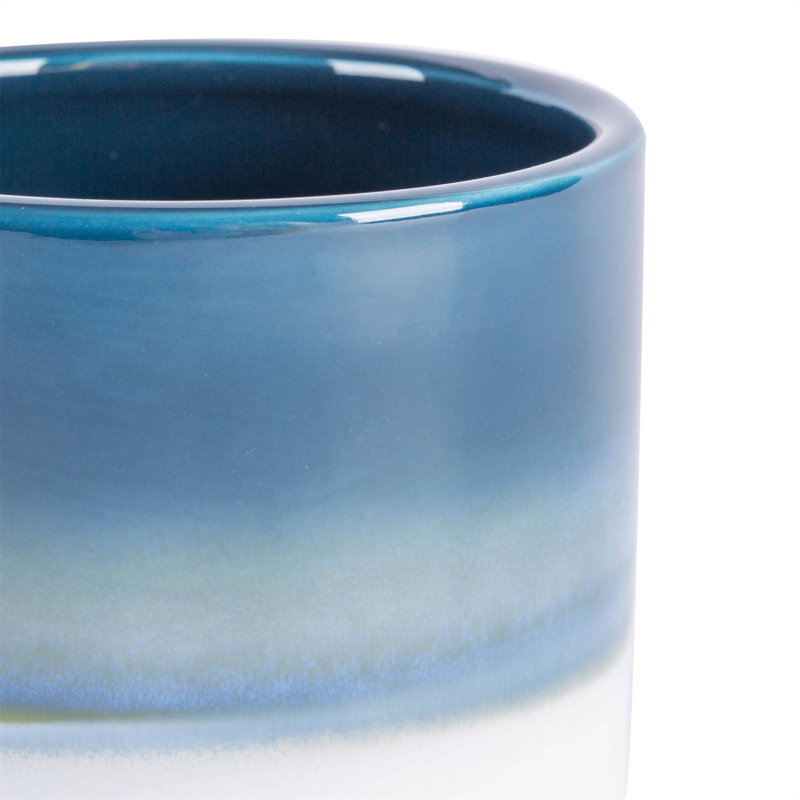 Nicola Spring - Reactive Glaze Plant Pot, 9cm H x 10.5cm W x 10.5cm D, Blue