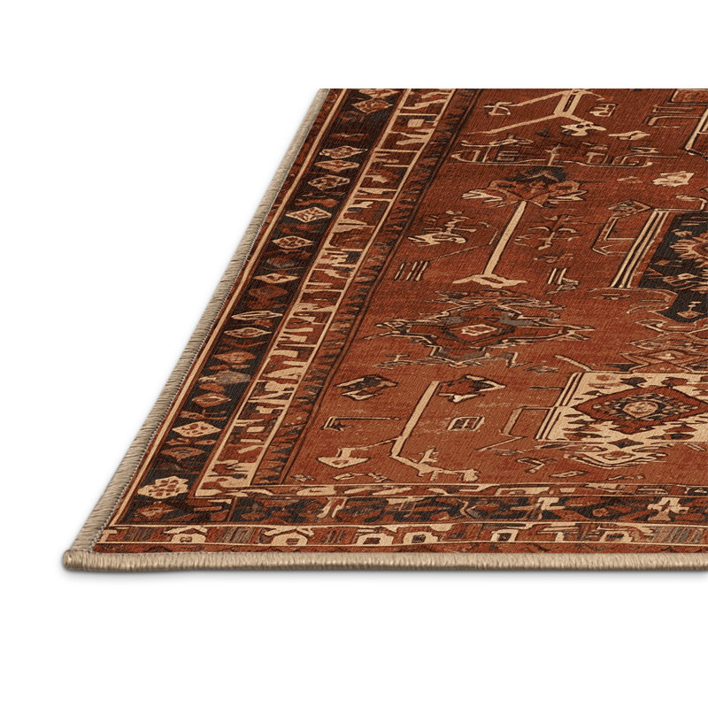 Tapis brun turc lavable à la machine