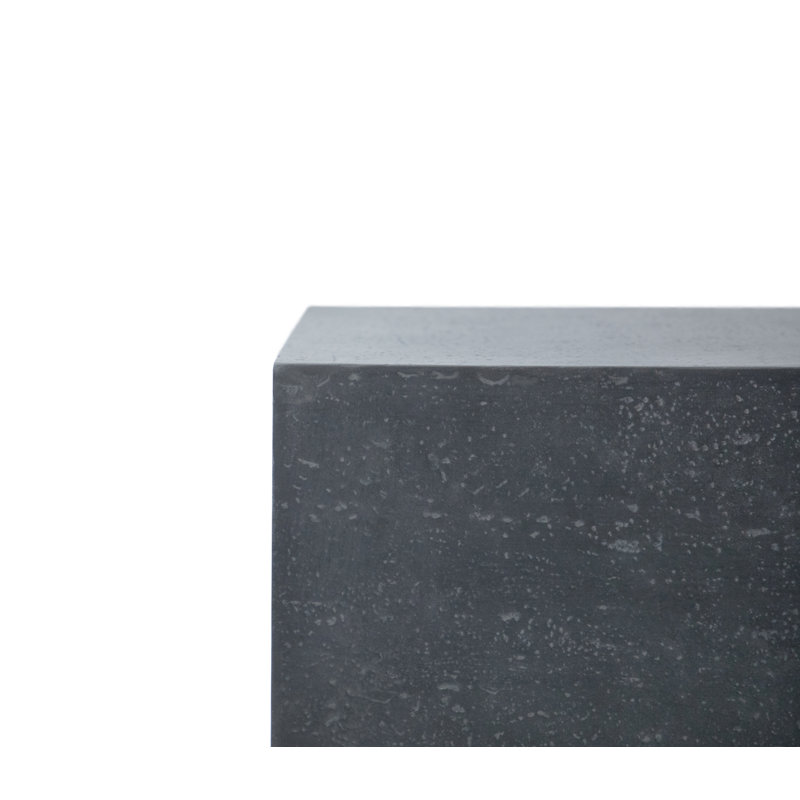 Table d'appoint carrée en béton 18 "pour l'intérieur et l'extérieur Elementi Home Tevere, Noir ardoise