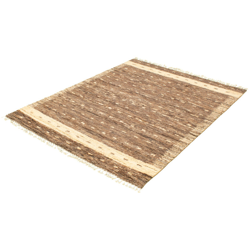 Tapis de la surface en laine marocain brune 6 pi 11 po x 9 pi 2 po one-of-kind main-noué la 2010 Sagatov