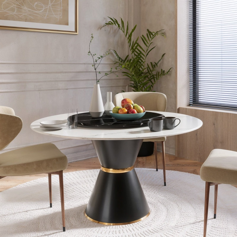Adisri 135cm Round Stone Dining Table
