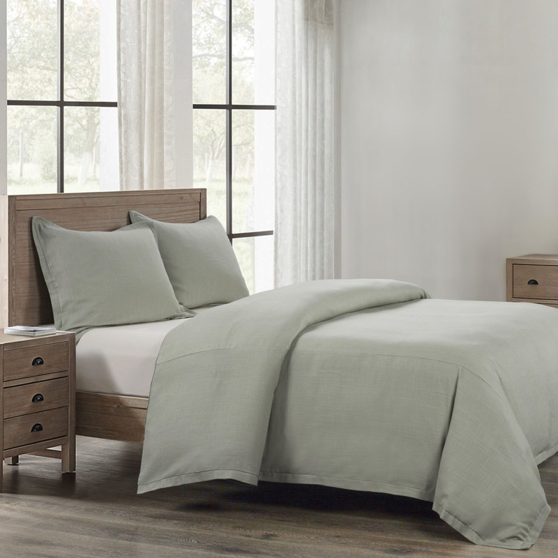 Ensemble d'édredon 3 pièces Hera, Édredon grand et 2 taies décoratives, Vert sauge