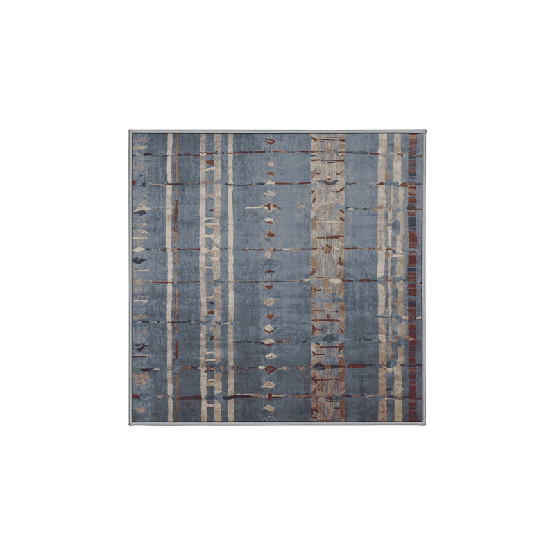 Tapis gris soyeux et moelleux, Carré 3 pi