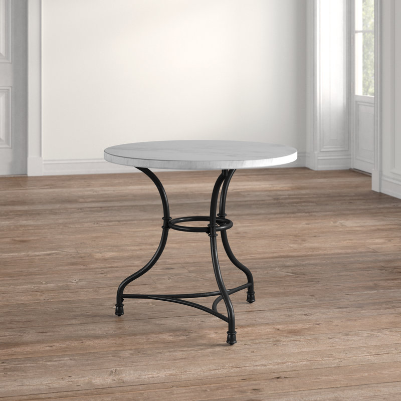 Giselle Round Marble Top Iron Base Dining Table