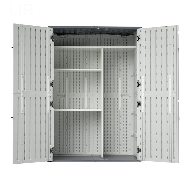 Rangement pour équipement de jardin en résine antirouille avec cloisons - Matériau résistant aux intempéries, spacieux et résistant aux rayons UV