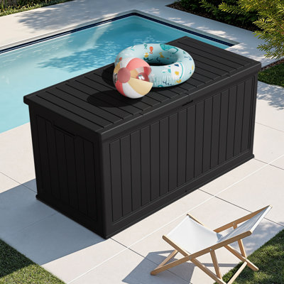 260 Gallons Outdoor Resin Lockable Deck Box With Removable Divider by Furmax