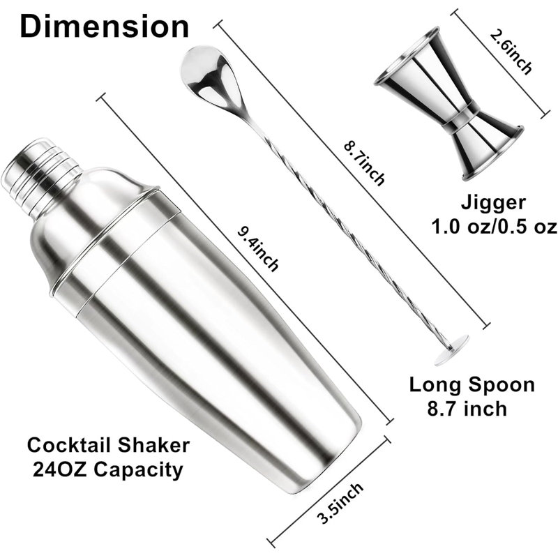 Ensemble de shaker à cocktail 24OZ - Ensemble de shaker à cocktail Martini