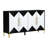Elegant Four-door Storage Unit - With Adjustable Shelves & Charm Sideboard With Triangular Pattern Two-tone Look-913475194