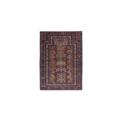 Motif de prières brun café 3 pi 3 po x 4 pi 4 po