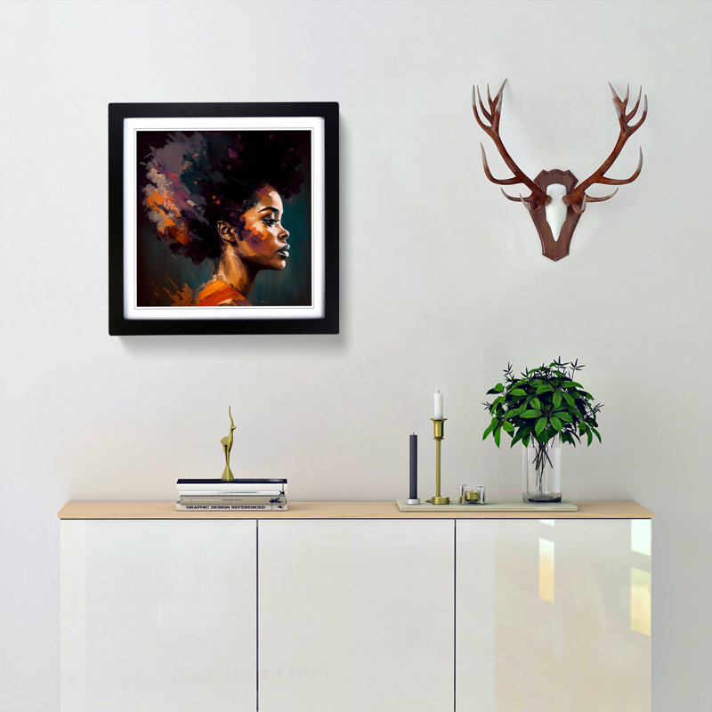 Single Picture Frame Print on Wood, Black Framed
