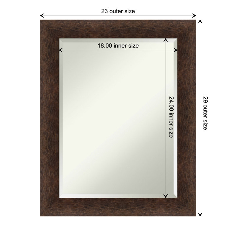 Jisk Solid Wood Rectangle Wall Mirror, 29" H x 23" W