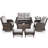 Aluel 7-Pieces Outdoor Patio Wicker Seating Group With Swivel & Rocking Chairs,Ottomans And Cushions-107083520