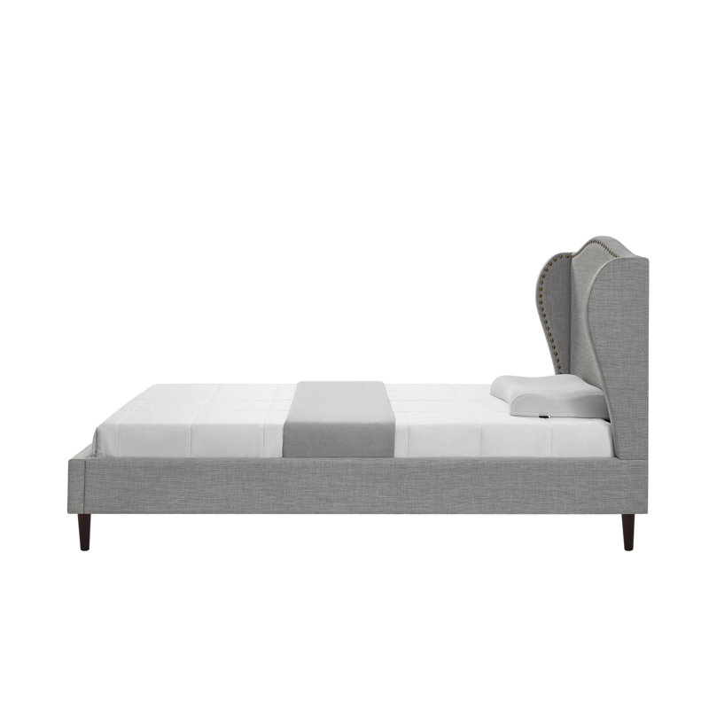 Eycke Rustic Manor Aliannah Linen Platform Bed, Full XL, Gray