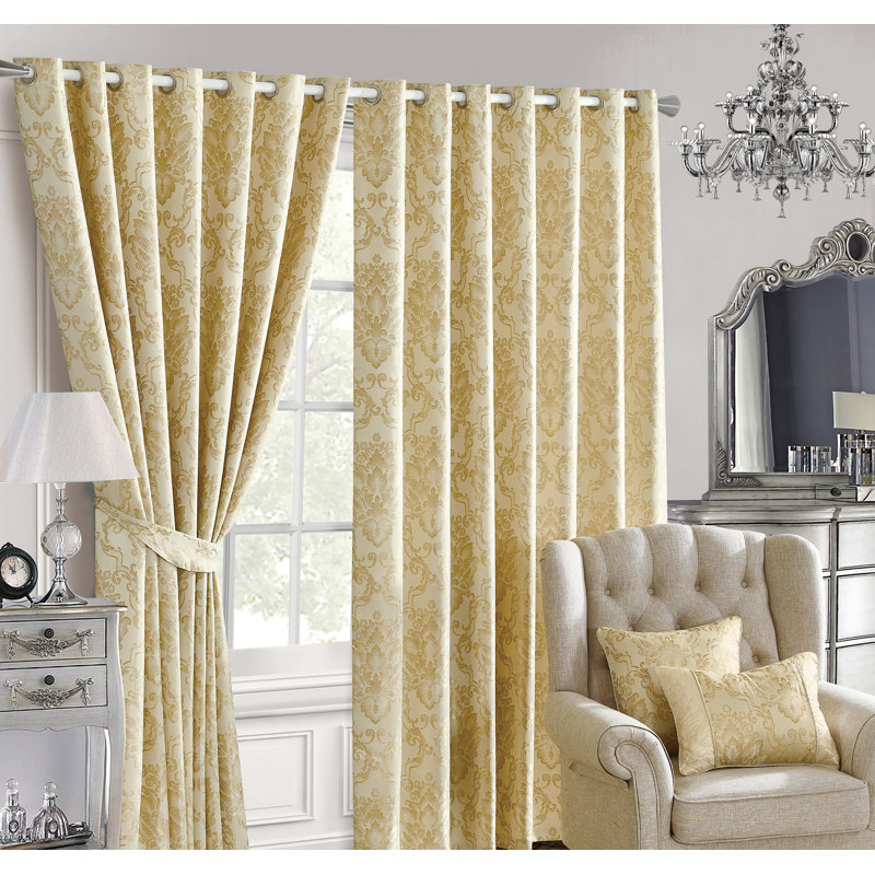 Carwile Cotton Blend Curtain Pair, Width 229 x Drop 183cm
