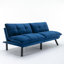 Lit 2 places en velours bleu marine avec accoudoirs réglables et rembourrage en mousse rembourré moderne-1279859024