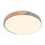 Koeninger Modern 1-Light Dimmable LED Wooden Ceiling Light Round Flush Mount Lamp With Remote Control-806868065-824283686