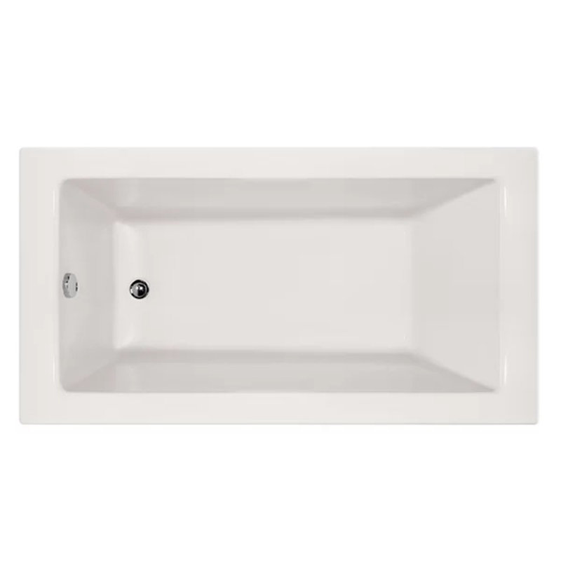 Sydney 60'' L Alcove Soaking Bathtub, White, Left, Polished Chrome