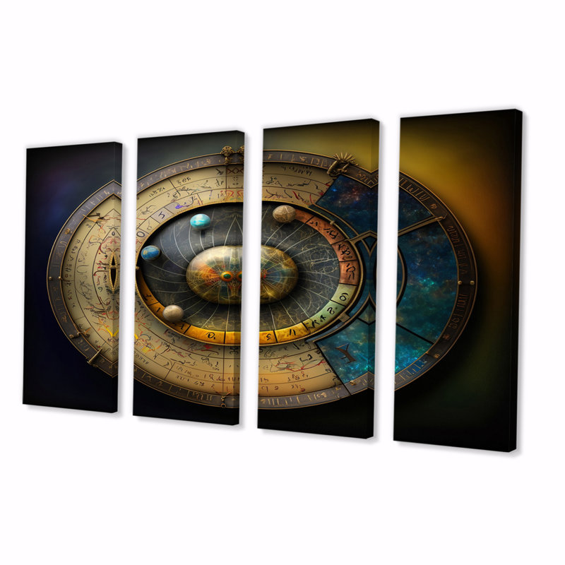 «Calculating The Universe Cosmic Cartographie I» sur toile, reproduction de 4 pièces