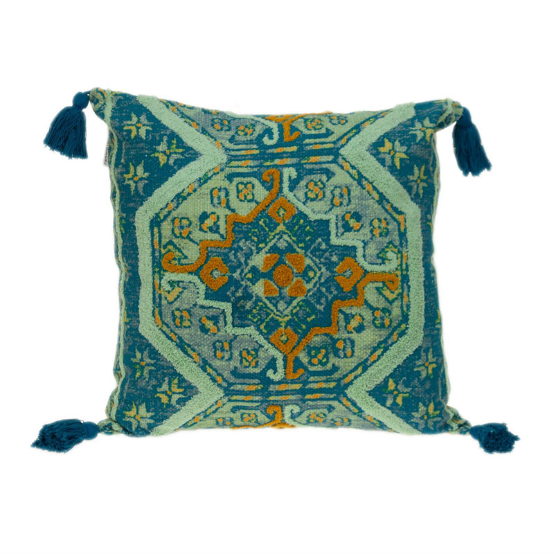 Parkland Collection Lotus Transitional Teal Throw Pillow