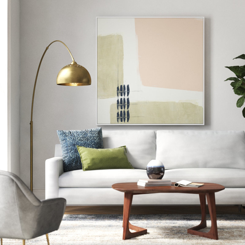 Monogramme «Abstraction I» par Marmont Hill - impression sur Cavans, H 48 po x l 48 po x P 1,5 po, Cadre flottant en papier