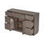 Armoire spacieuse brun foncé avec 2 portes et 7 tiroirs pour le rangement du salon et de la salle à manger-1163555466