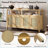 Sideboard, Bohemian Rattan Buffet with Adjustable Shelves, No-Handle Push-to-Open, Natural for Living &amp; Dining | Solid Wood+MDF-200725517