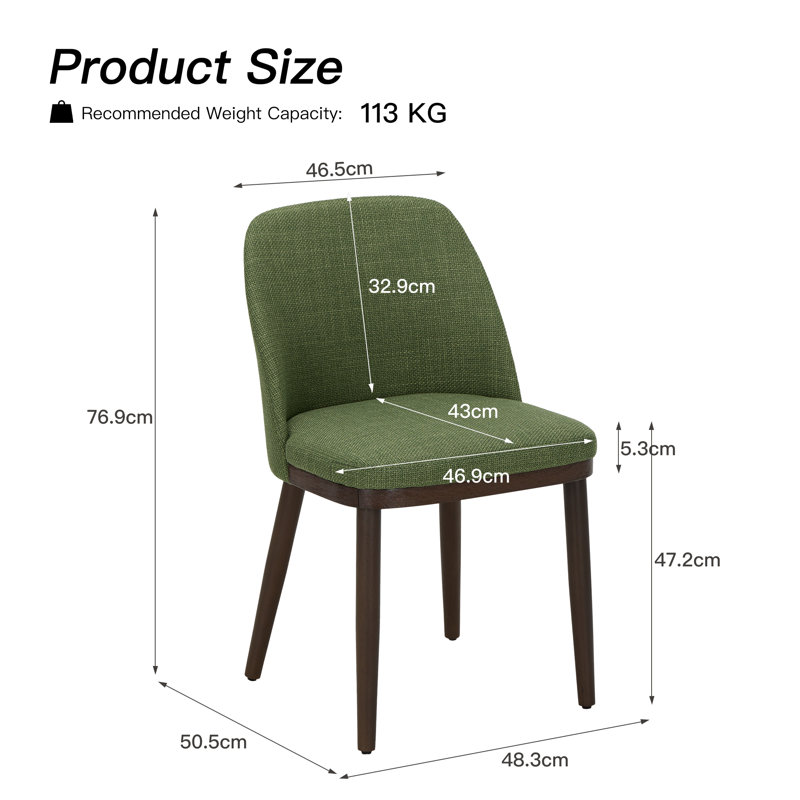 Nihith 47.2cm H Fabric Upholstered Side Chair, Green