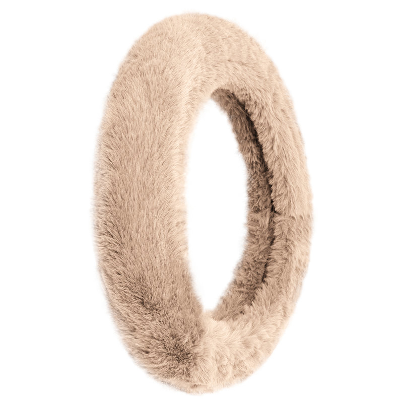 Housse de volant en fausse fourrure Doe16, Beige