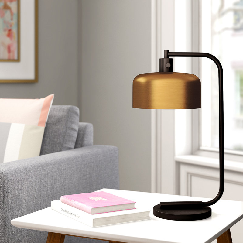 Lampe de table arquée 20,5 po Calianne, Laiton, Noir, noir, noir, noir