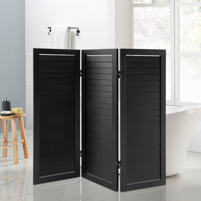 3 Panel Room Divider Screen Freestanding Folding Room Divider Wood Room Partition by JOYDING